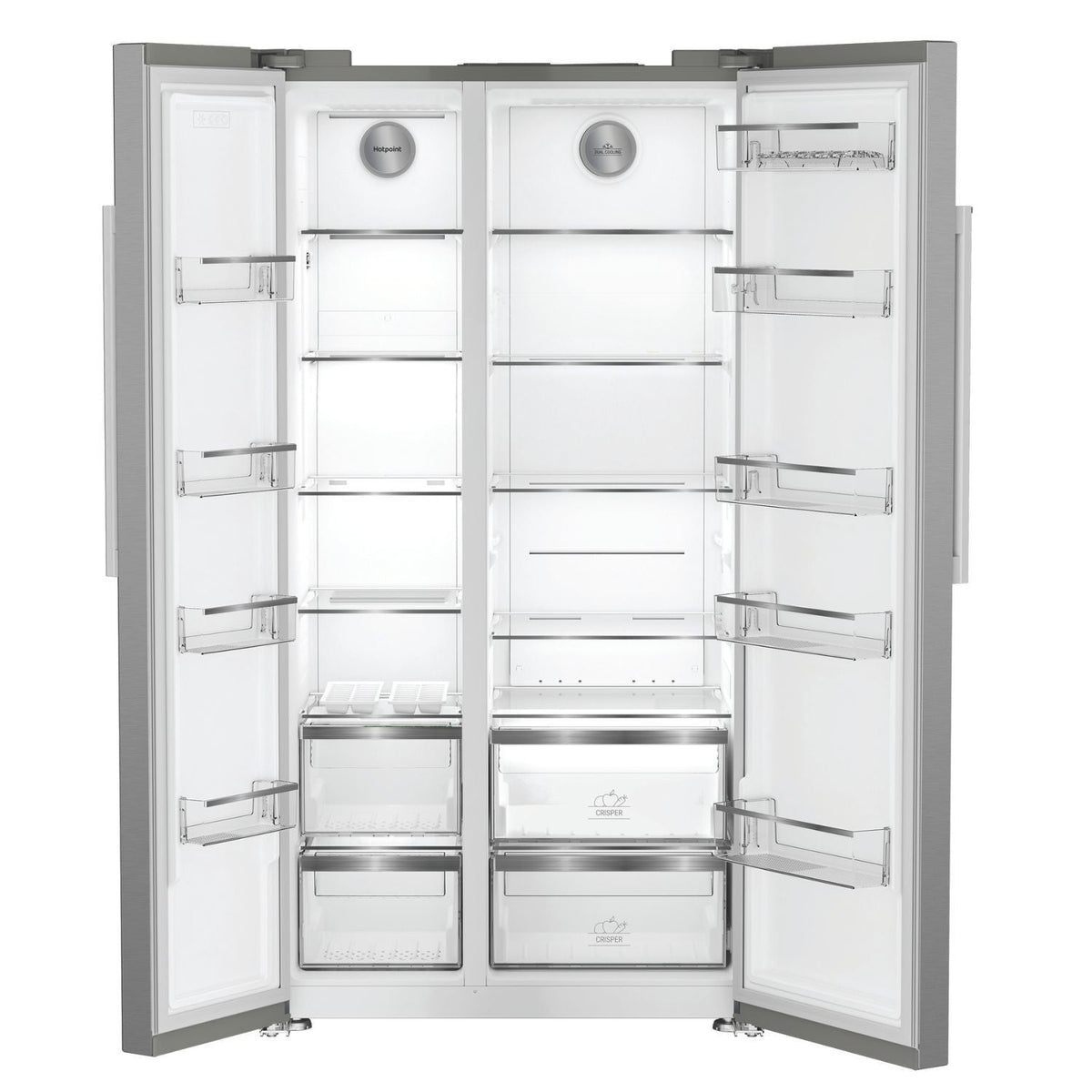 Hotpoint HPG26592XP4UK Side By Side Dual No Frost American Fridge Freezer Silver