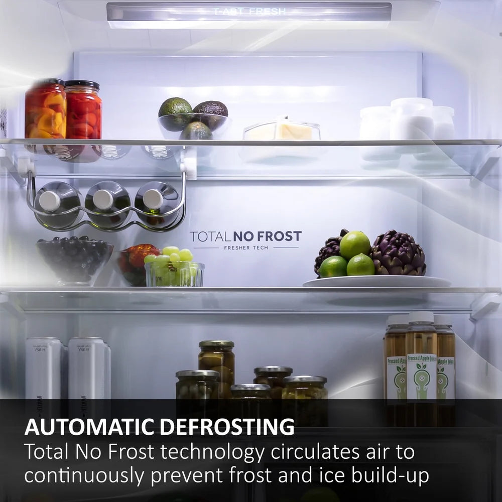 Haier 3D 60 Series 5 HTW5618EWMG Wifi Connected Total No Frost Freestanding Fridge Freezer - Stainless Steel - E Rated