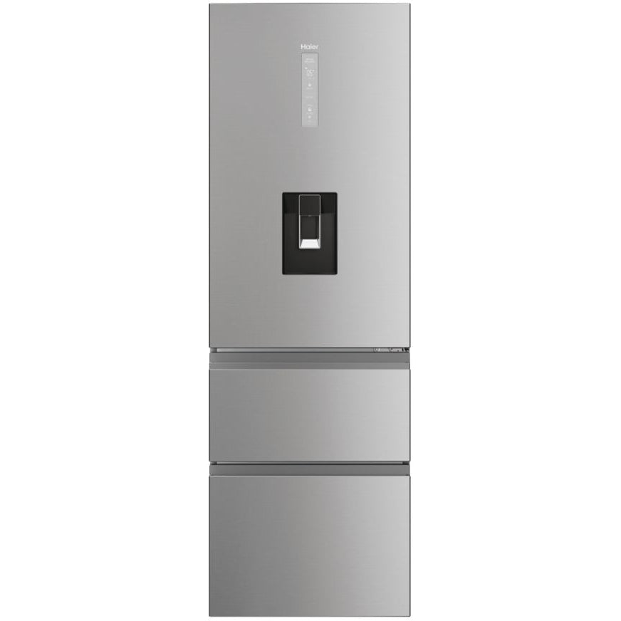 Haier 3D 60 Series 5 HTW5618EWMG Wifi Connected Total No Frost Freestanding Fridge Freezer - Stainless Steel - E Rated