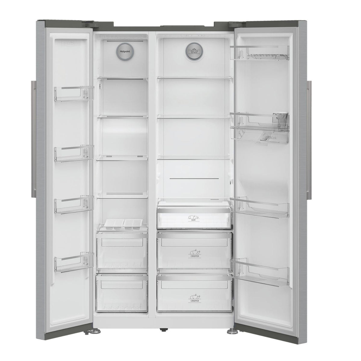 Hotpoint HPG26583WXP4UK Dual No Frost American Fridge Freezer Stainless Steel