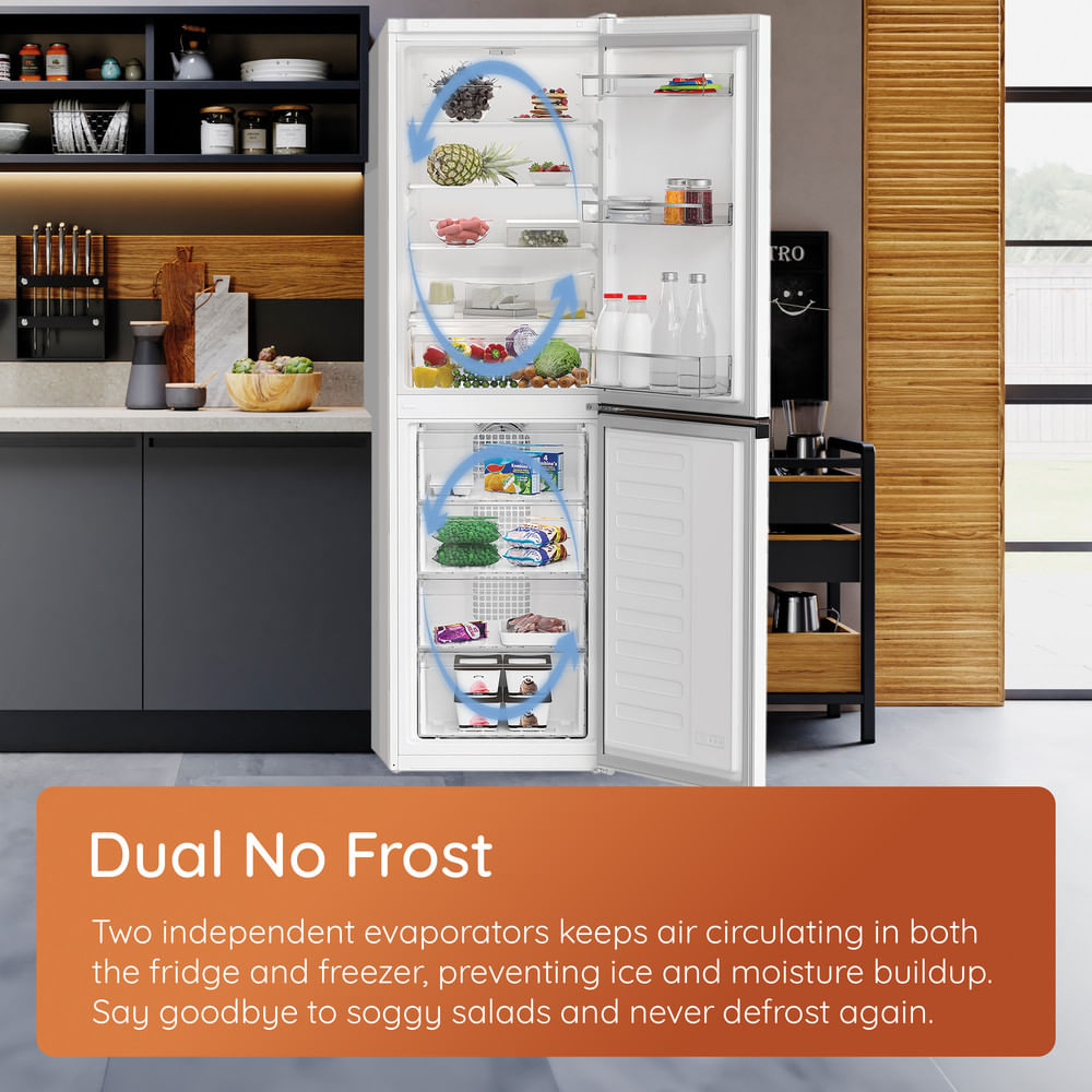 Hotpoint HPK 26403 XBR5UK Dual No Frost 70/30 Fridge Freezer with Even Flow Dark Grey HPK26403XBR5UK