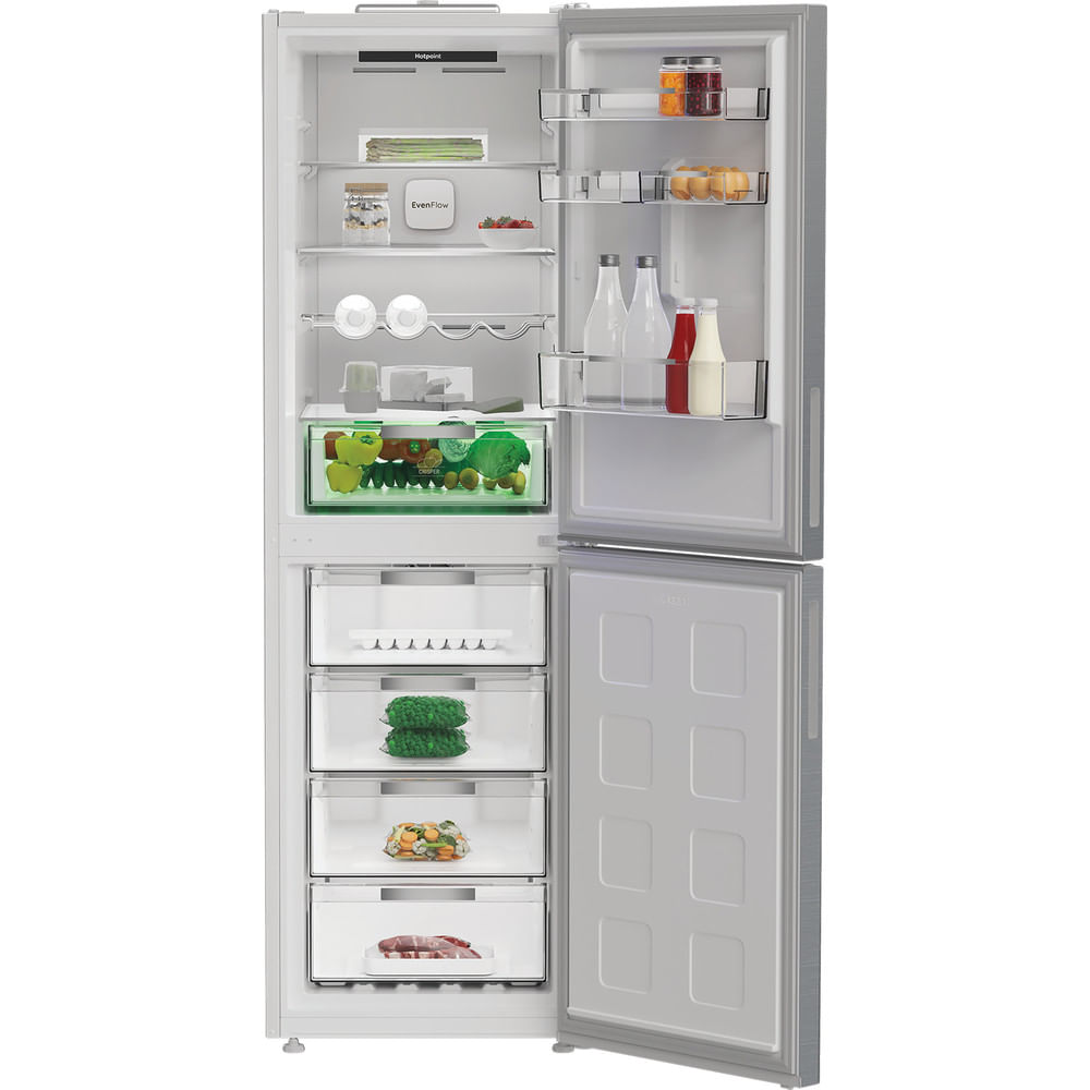 Hotpoint HPKF 6353 XP4UK Freestanding Dual No Frost 50/50 Fridge Freezer Silver HPKF6353XP4UK