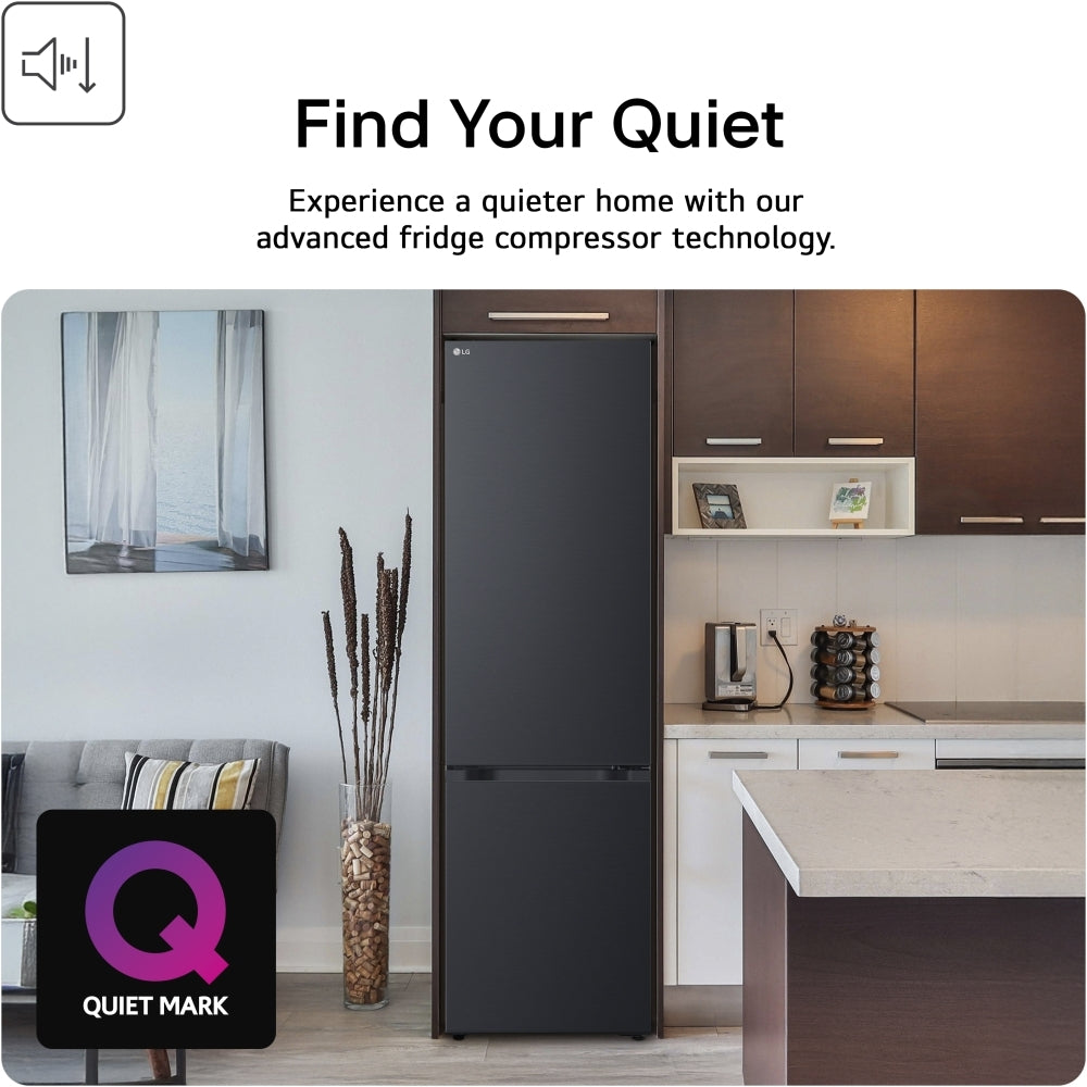 LG Fit & Max GBBSJ10EEP 60/40 Total No Frost Fridge Freezer Matte Black - E Rated